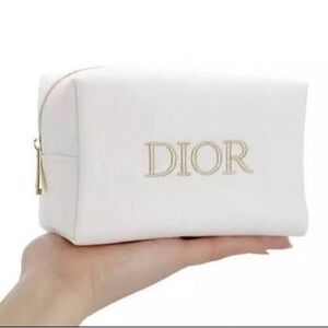 Dior White & Gold Cosmetic Pouch